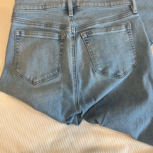 LOFT High-Waisted Button fly Distressed hem Jeans - Picture 5 of 6